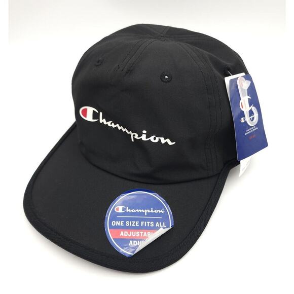 Champion Unisex Pace Runner Performance Stretch Fit Cap Black O/S One Size NEW - Picture 1 of 8